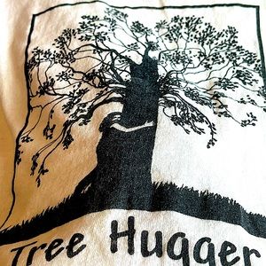 100% cotton tree hugger T-shirt unisex environmental vtg Tunic OOAK Artisan